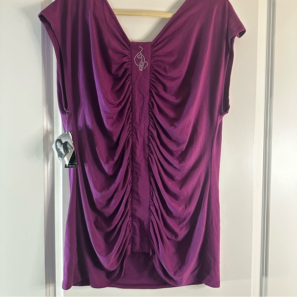 Baby Phat Purple Y2K Embellished Studded Top 1X NWT - Picture 6 of 10